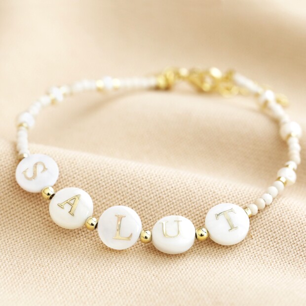 Salut Semi Precious Stone Beaded Bracelet in Gold Salut Semi Precious Stone Beaded Bracelet in Gold