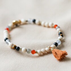 Semi-Precious Stone Bead Bracelet in Neutral