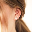 Lisa Angel Sterling Silver Daisy Flower Stud Earrings on Model