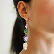 Lisa Angel Asymmetrical Colourful Heart Bead Drop Earrings