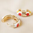 Open and Close Colourful Fruits Enamel Hoop Earrings in Gold
