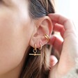 Curated Ear with Stainless Steel T-Bar Huggie Hoop Earrings in Gold and Other Gold Huggies