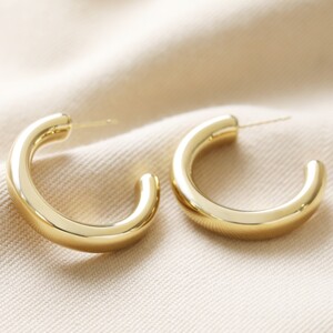 Large Chunky Hoop Earrings in Gold