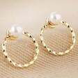 Delicate Pearl and Twisted Hoop Jacket Earrings in Gold