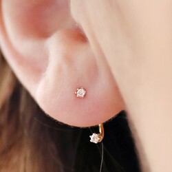 Tiny Lilac Swarovski Crystal Jacket Earrings in Gold