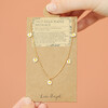 Beaded Daisy Satellite Chain Necklace in Gold on packaging