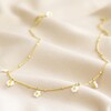Beaded Daisy Satellite Chain Necklace in Gold Full Length