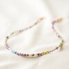 Full Length of Colourful Mixed Beads Necklace in Gold