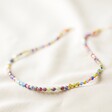 Full Length of Colourful Mixed Beads Necklace in Gold
