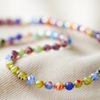 Colourful Mixed Beads Necklace in Gold