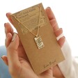 Fortune Tarot Enamel Pendant Necklace in Gold on Card