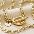 Close-up of Gold Stainless Steel Organic T Bar Necklace