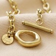 Gold Stainless Steel Organic T Bar Necklace Fastening Open