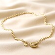 Gold Stainless Steel Organic T Bar Necklace Full Length