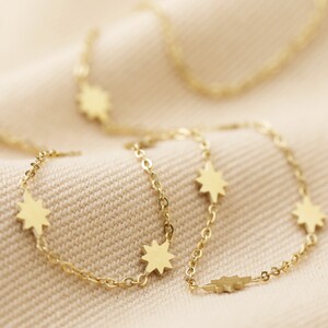 Long Tiny Star Necklace in Gold