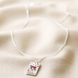 Love Tarot Enamel Pendant Necklace in Silver Full Length