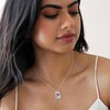 Love Tarot Enamel Pendant Necklace in Silver on Model