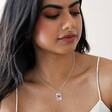 Love Tarot Enamel Pendant Necklace in Silver on Model