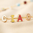 Close Up of CIAO Beads on Millefiori Bead Ciao Necklace