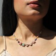 Model Wearing Millefiori Bead Amour Necklace