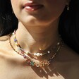 Bright Millefiori Bead Amour Necklace on Model