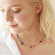Model Wearing Millefiori Heart Bead Necklace