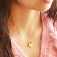 Model Wearing Stainless Steel Close To My Heart Necklace