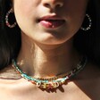 Turquoise Beaded Necklace on Model