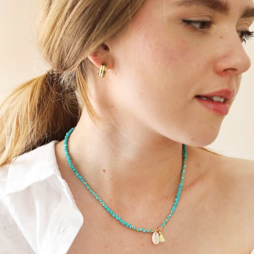 Lapis Turquoise Love Bead Necklace - Vicky Davies Jewels
