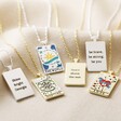 Personalised Enamel Tarot Card Necklace in Silver with Other Styles