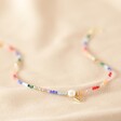 Colourful Rainbow Beads and Freshwater Pearl Necklace