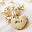 Close Up of Personalised Round Clasp and Hoop Necklace in Gold