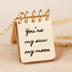 Personalised Sterling Silver Celestial Notebook Necklace