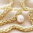 Plaited Rope Chain Necklace with Pearl in Gold