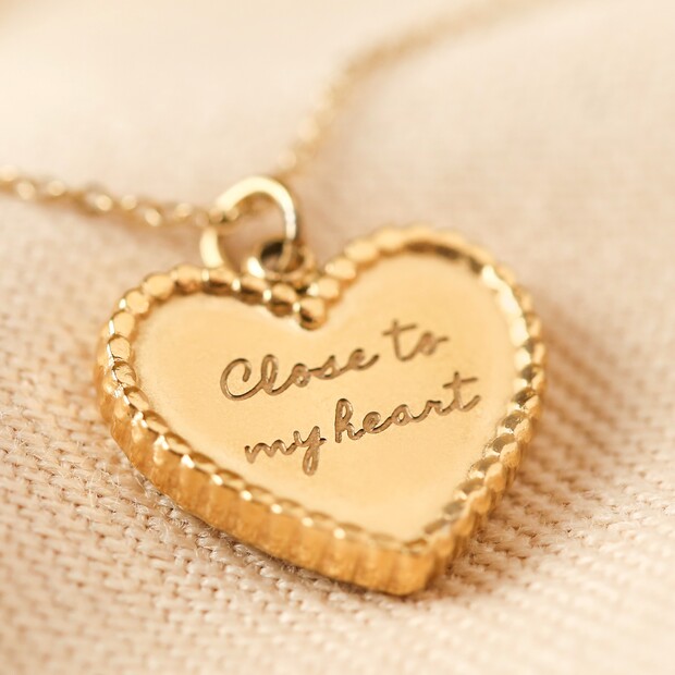 Stainless Steel Close To My Heart Necklace in Gold Stainless Steel Close To My Heart Necklace in Gold