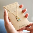 The Star Tarot Enamel Pendant Necklace in Gold on Card