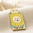 Close-up of The Sun Tarot Enamel Pendant Necklace in Gold