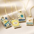 The World Tarot Enamel Pendant Necklace in Gold with Other Styles