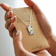 The World Tarot Enamel Pendant Necklace in Silver on Card