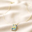The World Tarot Enamel Pendant Necklace in Gold Full Length