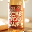 Close Up of Personalised Floral I Love You Valentine's Day Wine