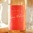Close Up of Personalised Love Potion Valentine's Day Wine