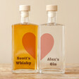 Personalised Pair of 20cl Heart Couples' Spirits Together on Wooden Table