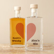 Personalised Pair of 20cl Heart Couples' Spirits with Gin at the Front