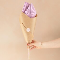 Bunch of Four Dried Palm Spears in Lilac