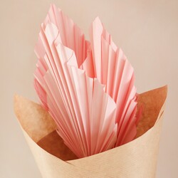 Bunch of Four Dried Palm Spears in Pink