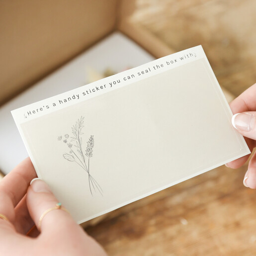 Personalised Vinyl Dried Flower Wedding Card with Sticker Seal