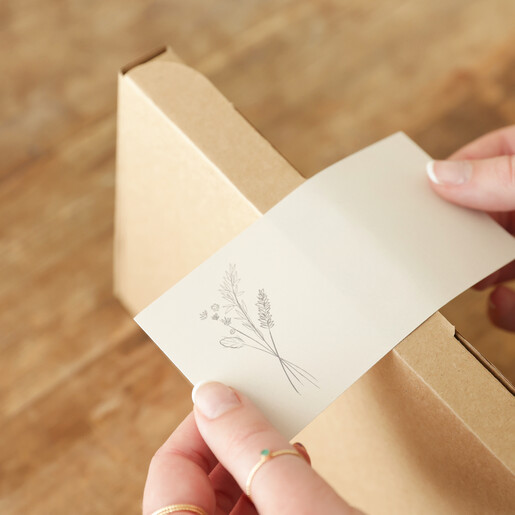 Personalised Vinyl Dried Flower Wedding Card Sealed with Sticker