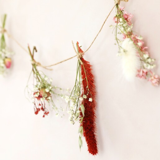 Close up of Posy Dried Flower Bunting