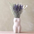 Dried Lavender and Acroclinium Bunch in Quirky Vase